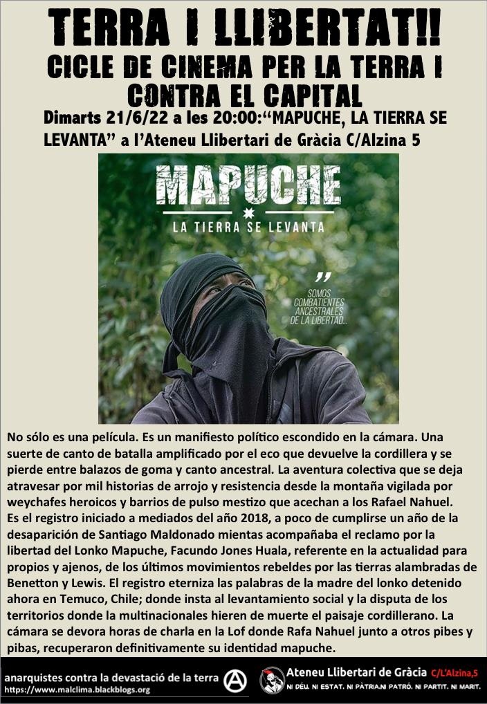 Cicle En defensa de la Terra. DocuFòrum: "Mapuche, la tierra se levanta"