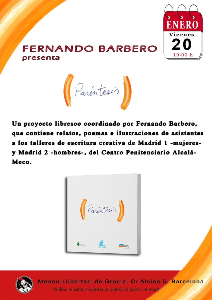 Presentació de llibre “Paréntesis” (desde la carcel de Alcalá meco)