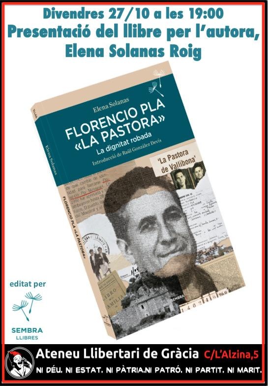 Presentació del llibre: FLORENCIO PLA (LA PASTORA)