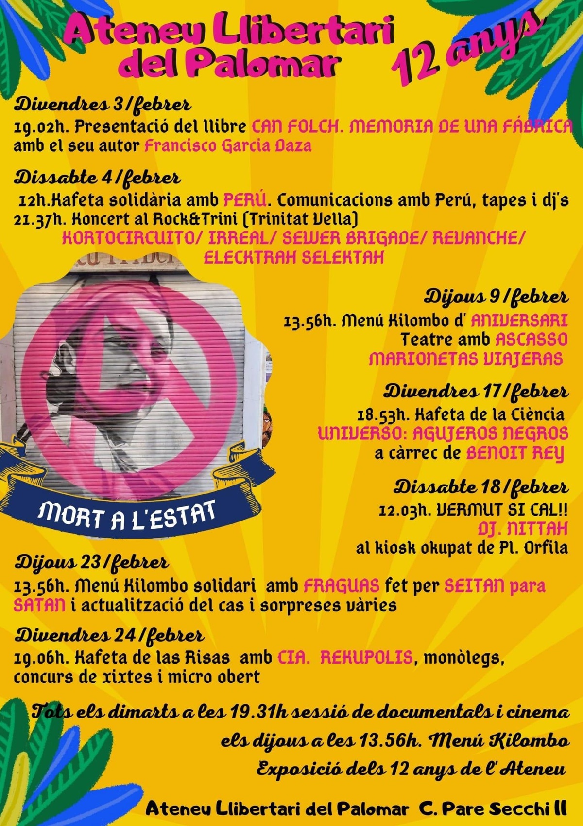 Dinar Aniversari KILOMBO + Teatre amb ASCASSO MARIONETAS VIAJERAS