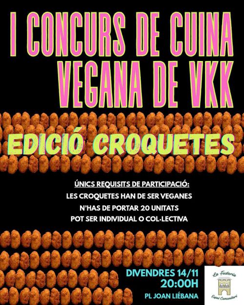 Concurs de cuina vegana (croquetes!) de VKK