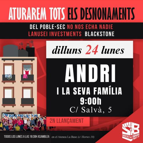 Alerta desnonament Andri i la seva família