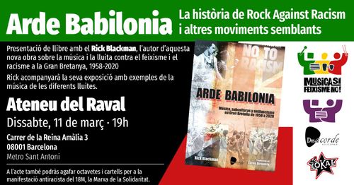 Presentació de llibre: Arde Babilonia. La història de Rock Against Racism i altres moviments semblants