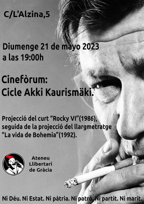 Cinefòrum, "LA VIDA BOHEMIA" (1992) Aki Kaurismäki