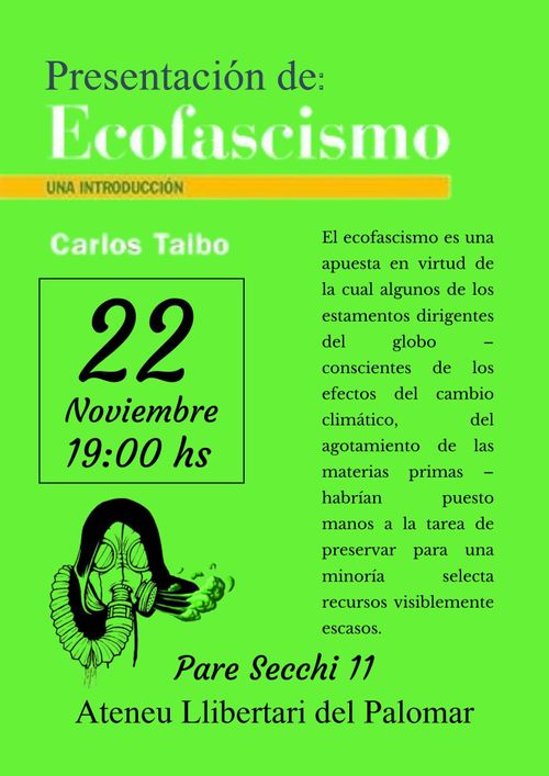 Preesntació del llibre ECOFASCISMO de Carlos Taibo