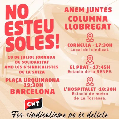 Jornada de solidaritat amb les 6 sindicalistes de La Suiza