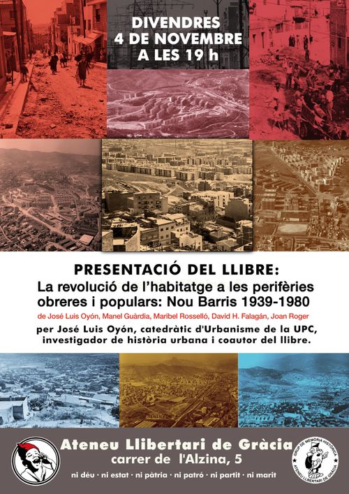 Presentació del llibre: "La revolució de l'habitatge a les perifèries obreres i populars: Nou Barris 1939-1989"