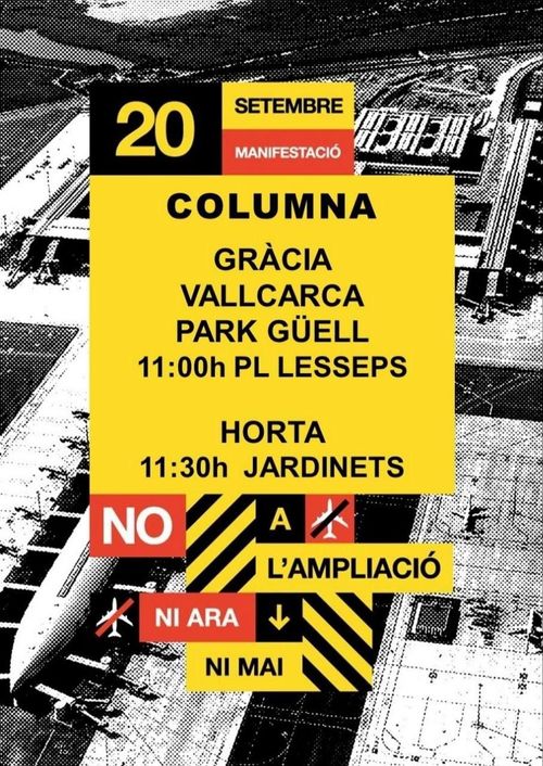 Columna Gràcia - Vallcarca a la manifestació contra l'ampliació de l'aeroport
