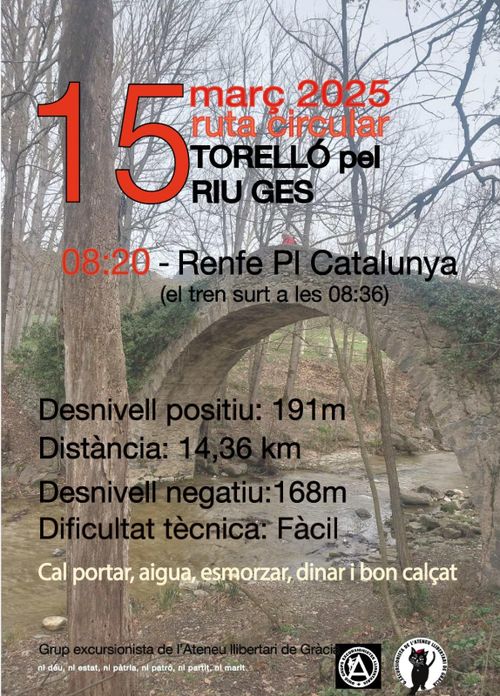 🟢🥾  Excursió Ruta circular  TORELLÓ PEL RIU GES 🌸🌳