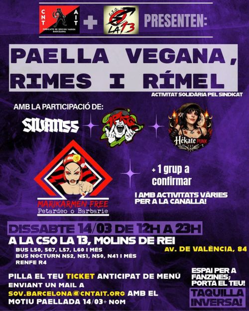 Paella vegana, rimes i rímel