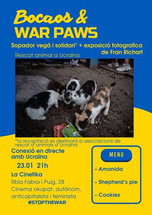 Bocaos · Solidaritat amb els animals afectats per la guerra
