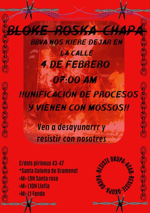 ⚠️ALERTA DESALOJO ROSKACHAPA⚠️  