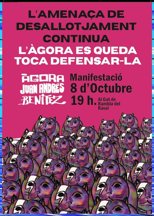 Manifestació 8 d’octubre. L’Àgora es queda, toca defensar-la 