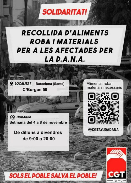 Recollida d'aliments i estris per la DANA a Sants