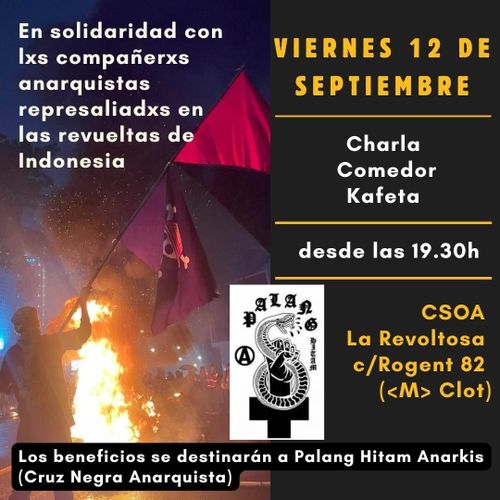 Evento solidario con anarquistas en Indonesia