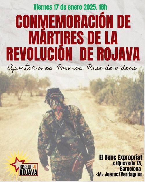 Conmemoración de compañeras y compañeros caídas en la Revolución de Rojava