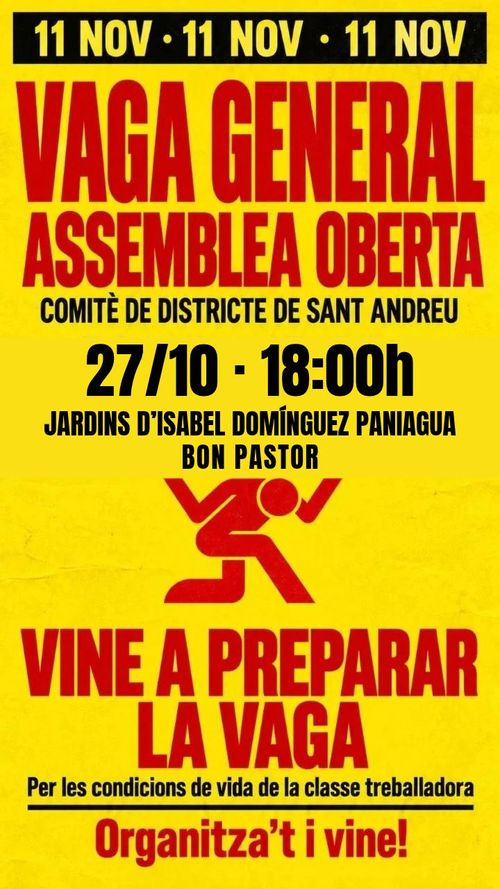 27/10/26 Segona trobada del Comitè de Vaga del districte de St. Andreu