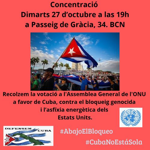 El 27-O Concentració de suport a Cuba