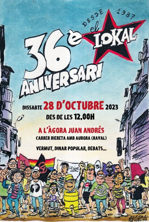 36è Aniversari lokal, 28/10 a l’Àgora Juan Andrés