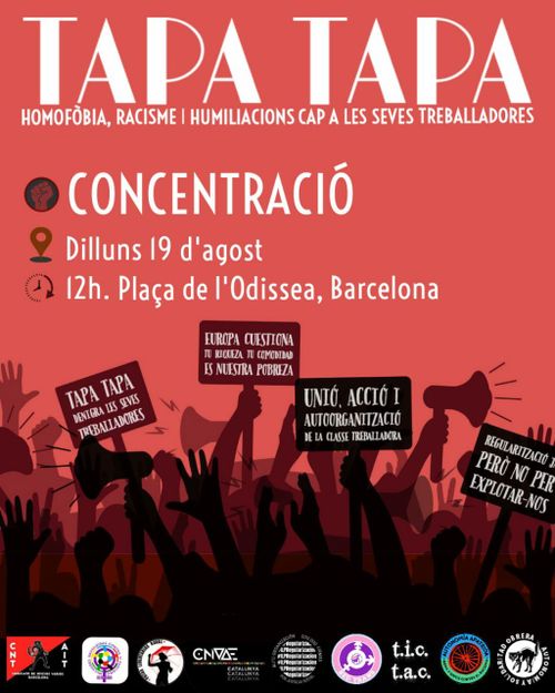 Protesta: TAPA TAPA homofòbia, racisme i humuliacions a les seves treballadores