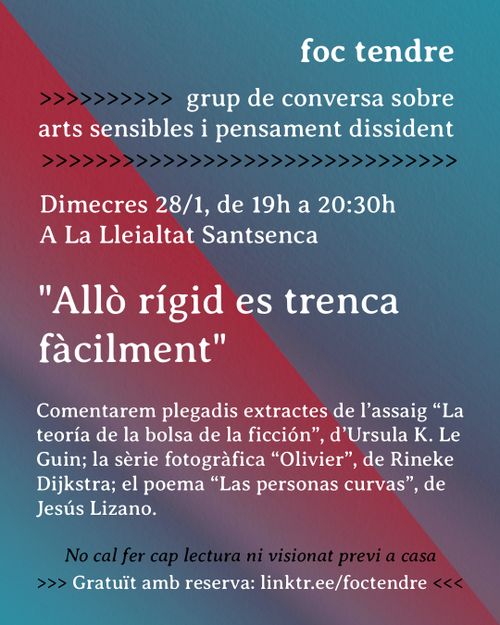 Foc tendre - grup de conversa sobre arts sensibles i pensament dissident