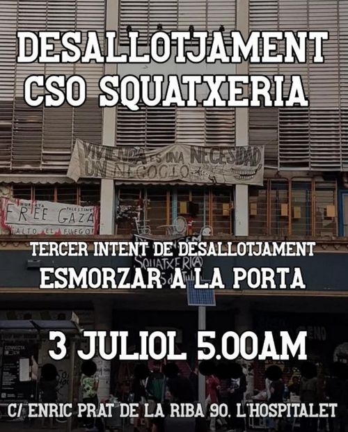 DESALLOTJAMENT CSO SQUATXERIA