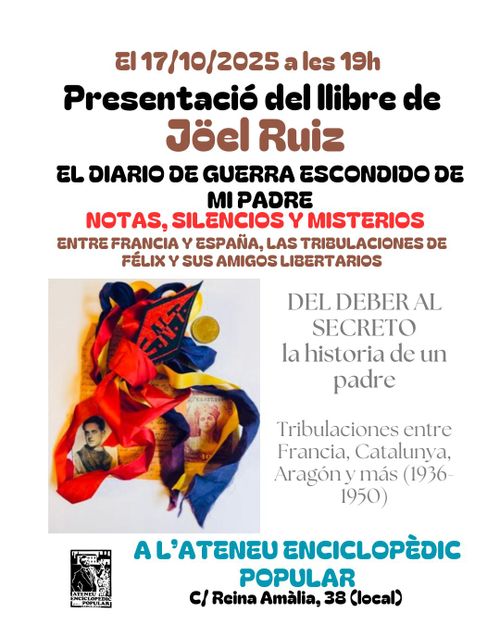 Presentació del llibre “El diario de guerra escondido de mi padre: notas, silencios y misterios.” 