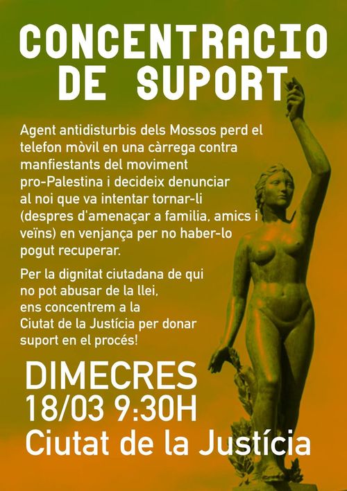 18/03/26 Concentració de suport:  Fck mossos