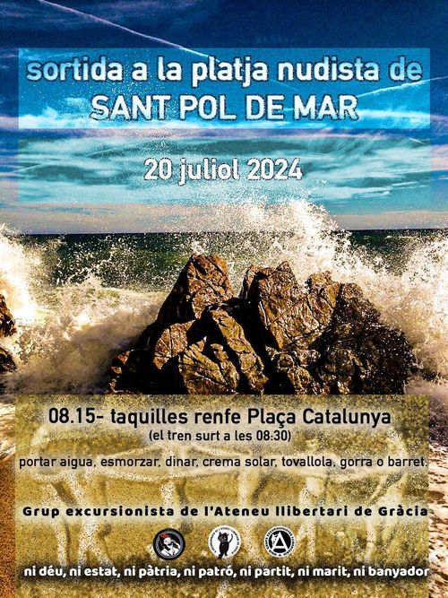 Sortida a la platja nudista de st Pol de mar