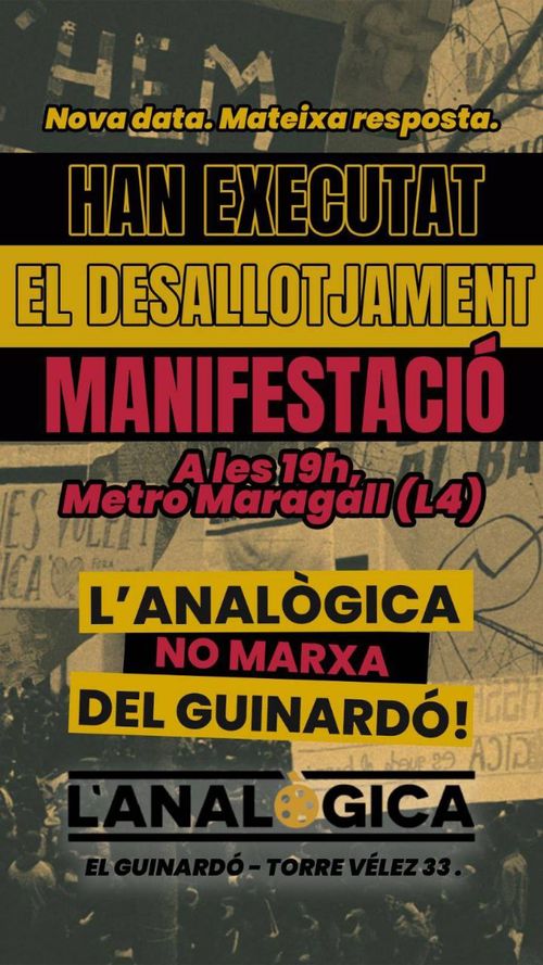 Manifestació pel desallotjament de L'Analògica