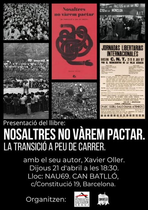 Presentació del llibre "Nosaltres no vàrem pactar. La transició a peu de carrer"