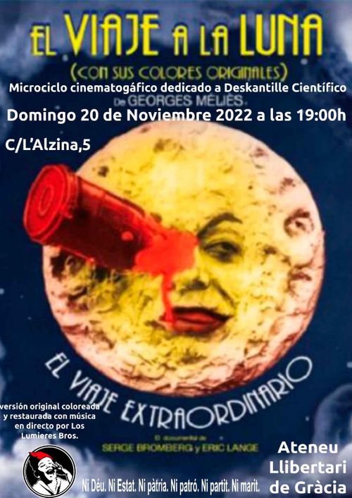 Cinema: "Viaje a la Luna" "Excursión a la Luna" "Eclipse de Sol y Luna" "Viaje a Júpiter"