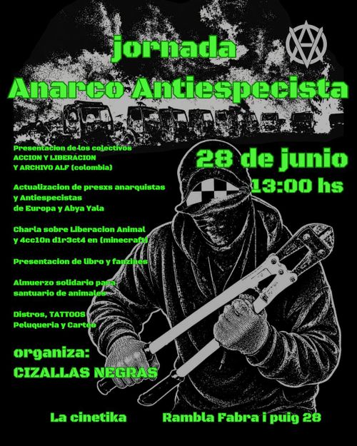 28/06/26 Cisalles Negres organitza una Jornada Anarco Antiespecista