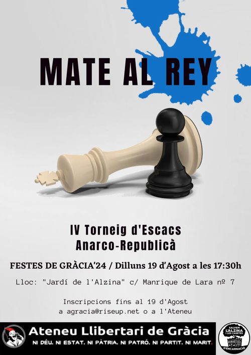 MATE AL REY, IV Torneig d'escacs Festes de Gràcia