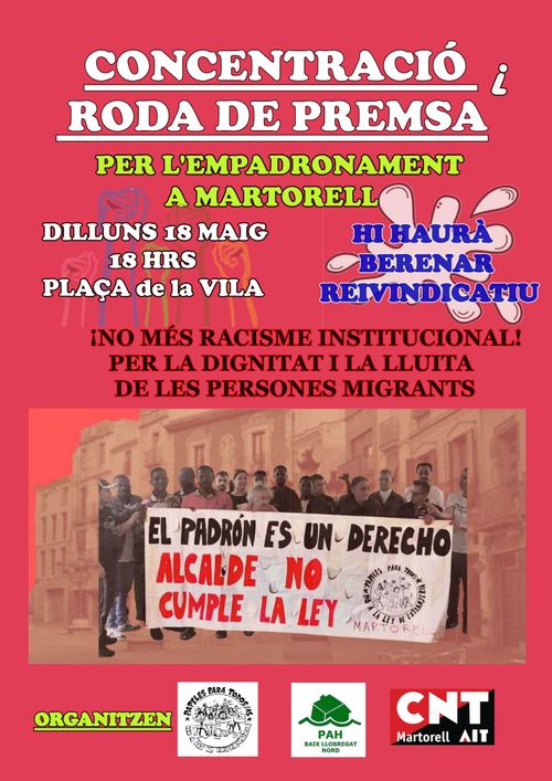 signen papeles para todas, pah baix llobregat nord, cnt ait martorell