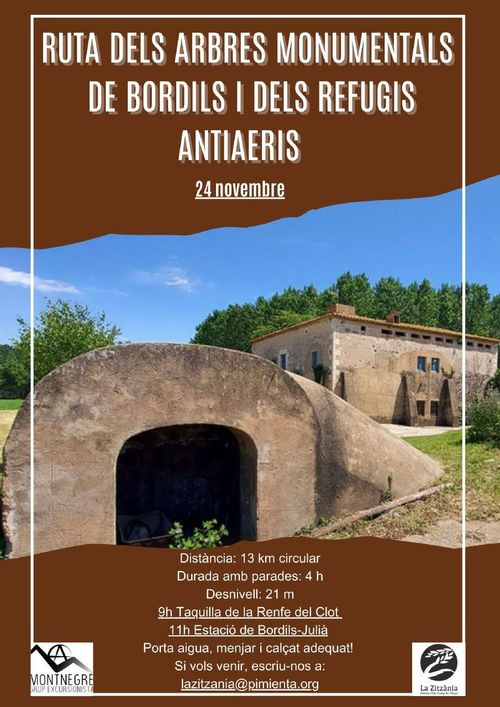 Ruta dels arbres monumentals de Bordils i refugia antiaeris