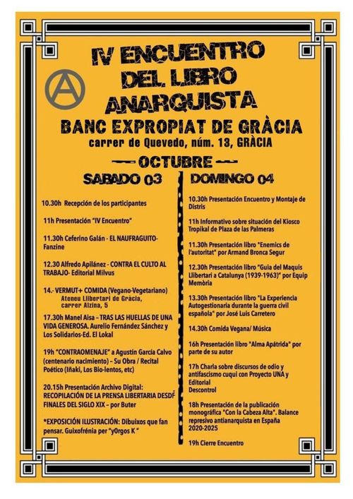 ⛈️​ IV Trovada del llibre Anarquista      ⛈️​ 4º Encuentro del libro Anarquista