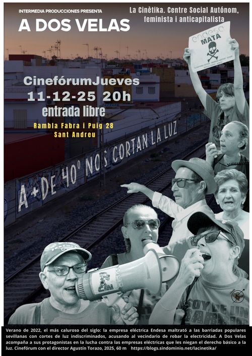 11/12/25 20h Cinema dijous projectarà A dos velas. Dir. Agustín Toranzo, VO (2025) Cinefòrum a La Cinètika