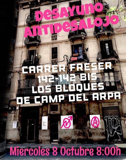 Desayumo antidesalojo Bloques Camp de l'Arpa