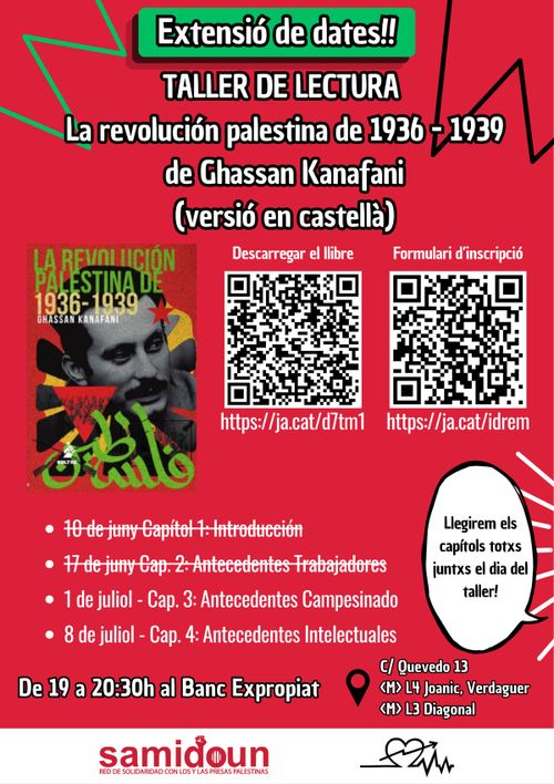 Taller de lectura: La revolución palestina 1936-1939 de Ghassan Kanafani