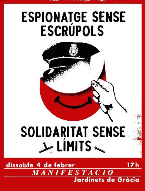Manifestació: Estpionatge sense escrúpols; Solidaritat sense límits
