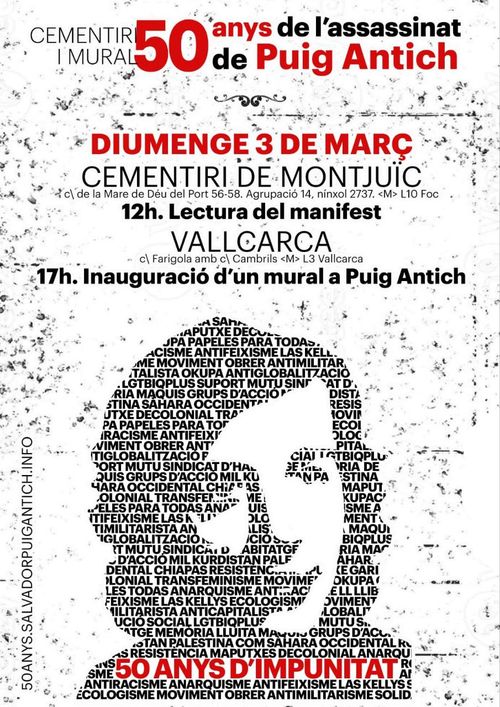 Visita al cementeri pels 50 anys de l'assassinat de Puig Antich