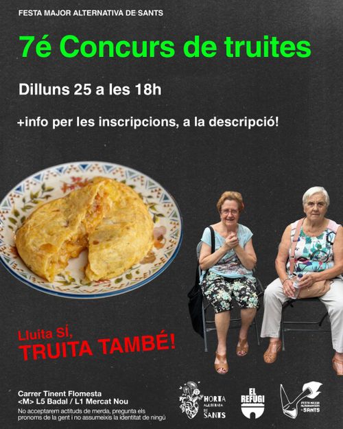 Cartell del 7é concurs de truites. Hi ha la foto d'una truita i dues senyores del jurat