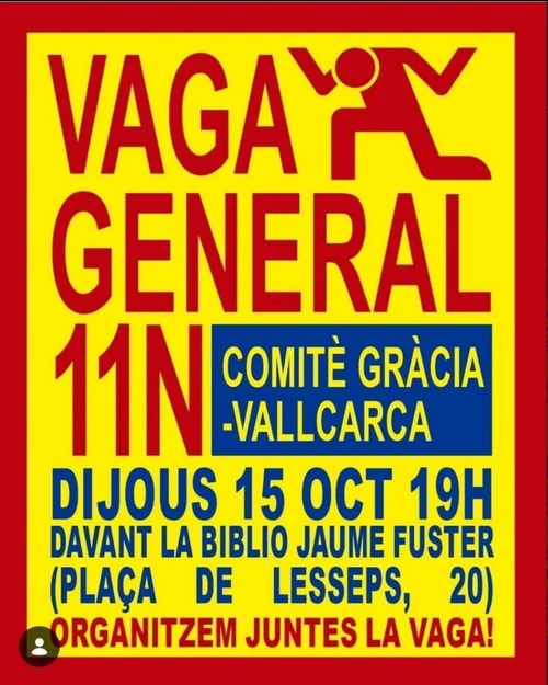 Assemblea oberta per la vaga general a Gràcia