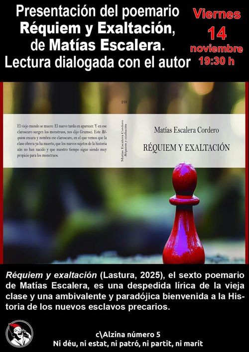 Presentació llibre: RÈQUIEM Y EXALTACIÓN a càrrec de l'autor Matías Escalera