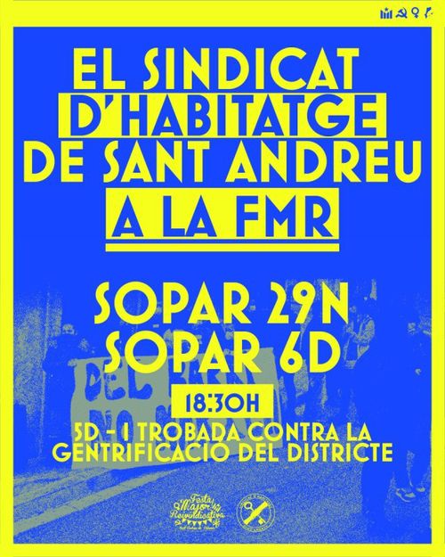 Activitats de la Festa Major de St Andreu en on participarà el Sindicat d’Habitatge de Sant Andreu