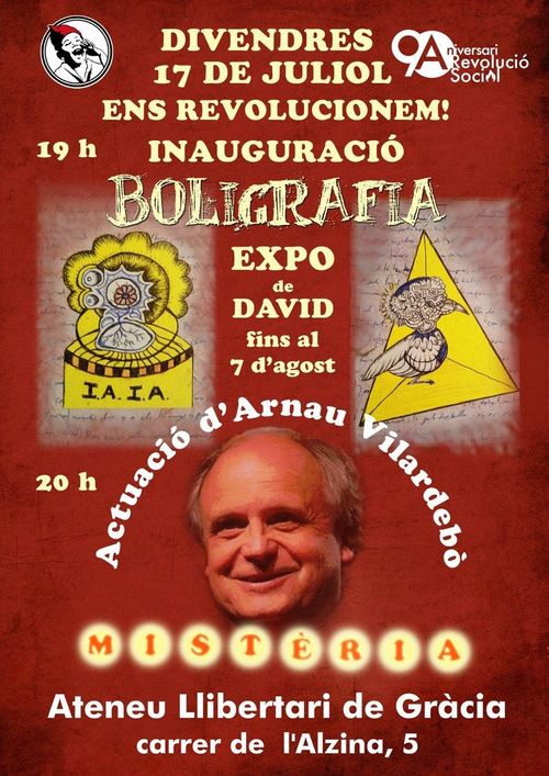 Inauguració Expo "Boligrafia" i actuació d'Arnau Vilardebò amb "Mistèria"
