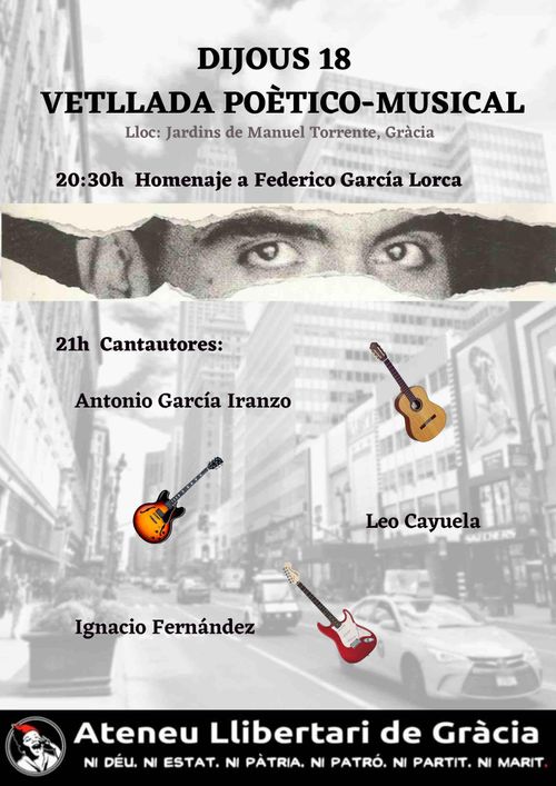Vetllada Poètico Musical (Homenaje a Federico García Lorca)