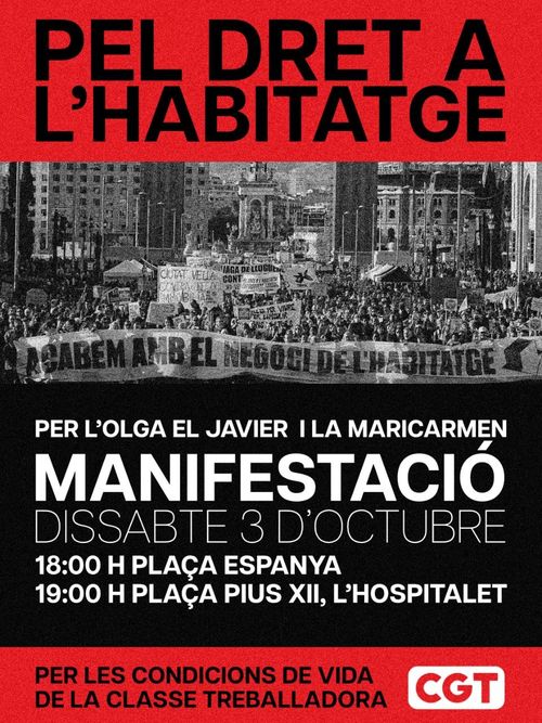 3 D'OCTUBRE, BLOC CGT: PER L'HABITATGE I CONTRA LA PRECARIETAT!