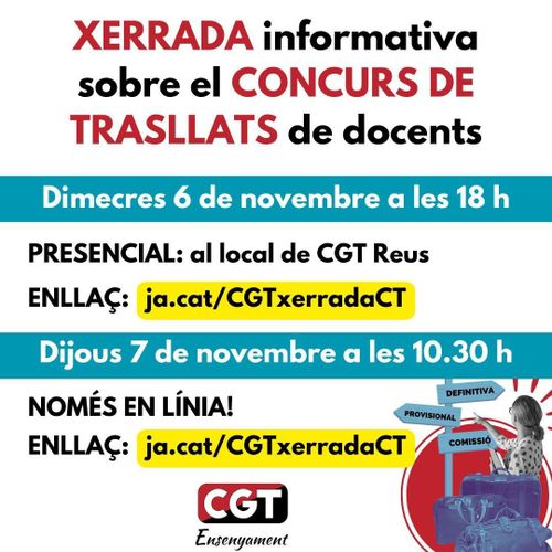  Xerrada informativa sobre el concurs de trasllats dels cossos docents